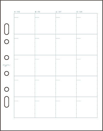 Undated Monthly フリーマンスリー イラスト